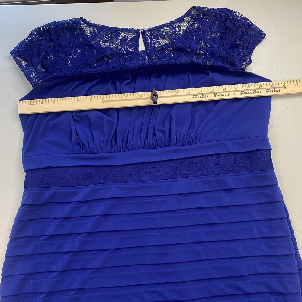 Dressbarn Collection Dress 16 Purple Lace Pleated Sheath Cocktail Party Formal - Picture 6 of 13